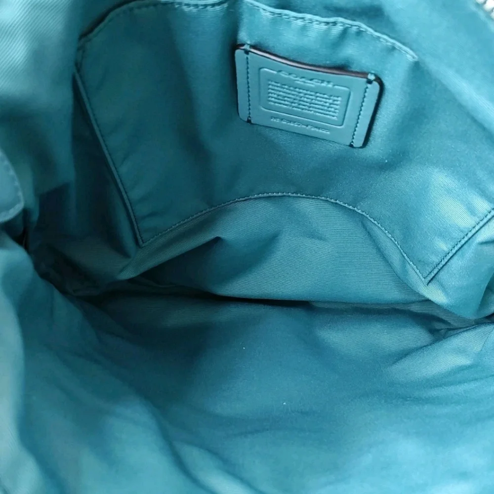 Coach Mae File Pebble Leather Purse Crossbody Denim Pacific Cloud Blue Spring